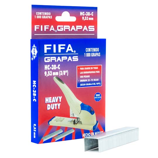 Grapas de uso pesado 3/8 FIFA Heavy DutyHC-38-C caja con 1,000 grapas