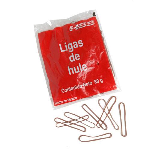 Ligas Hercules de Hule Natural No. 18. Bolsa con 80 Gramos