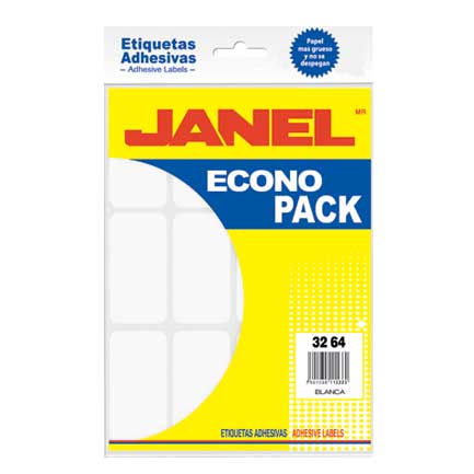 ETIQUETA JANEL ESCOLAR BLANCA 32X64 ECONOPACK