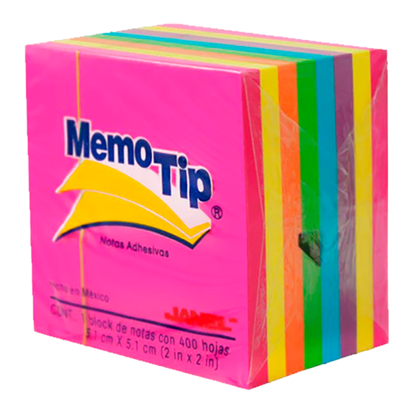 Janel MemoTip Colores Neon Opalina De 400 hojas Paquete Surtido [7501035102811]