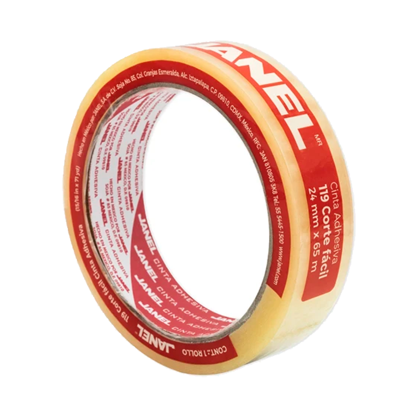 Janel Mod. 119 Cinta Adhesiva 24mm x 65m Transparente 1Pz [1191233100]