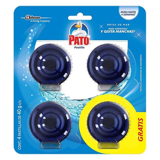 PATO PASTILLA LIMPIADORA AZUL 40 GM BLISTER 4