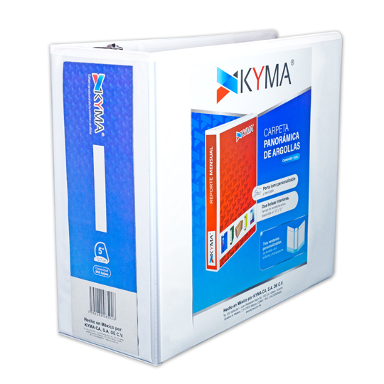 Carpeta KYMA panoramica de vinil 5 pulgadas arrillo en D blanca 1 pieza