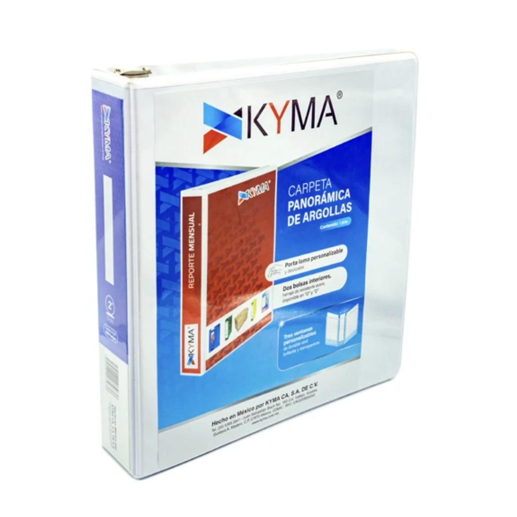 Carpeta Panorámica Kyma Carta Blanca Herraje "O" de 2 Pulgadas [KYM-CAR-200BCO]