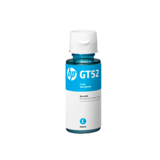 Botella de tinta cian HP gt52.