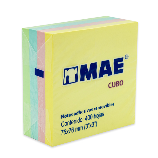 Block de notas adhesivas colores pastel 3x3 mae