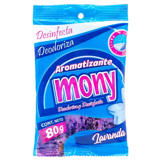 Pastilla aromatizante para inodoro Mony tipo media luna 80 gr.