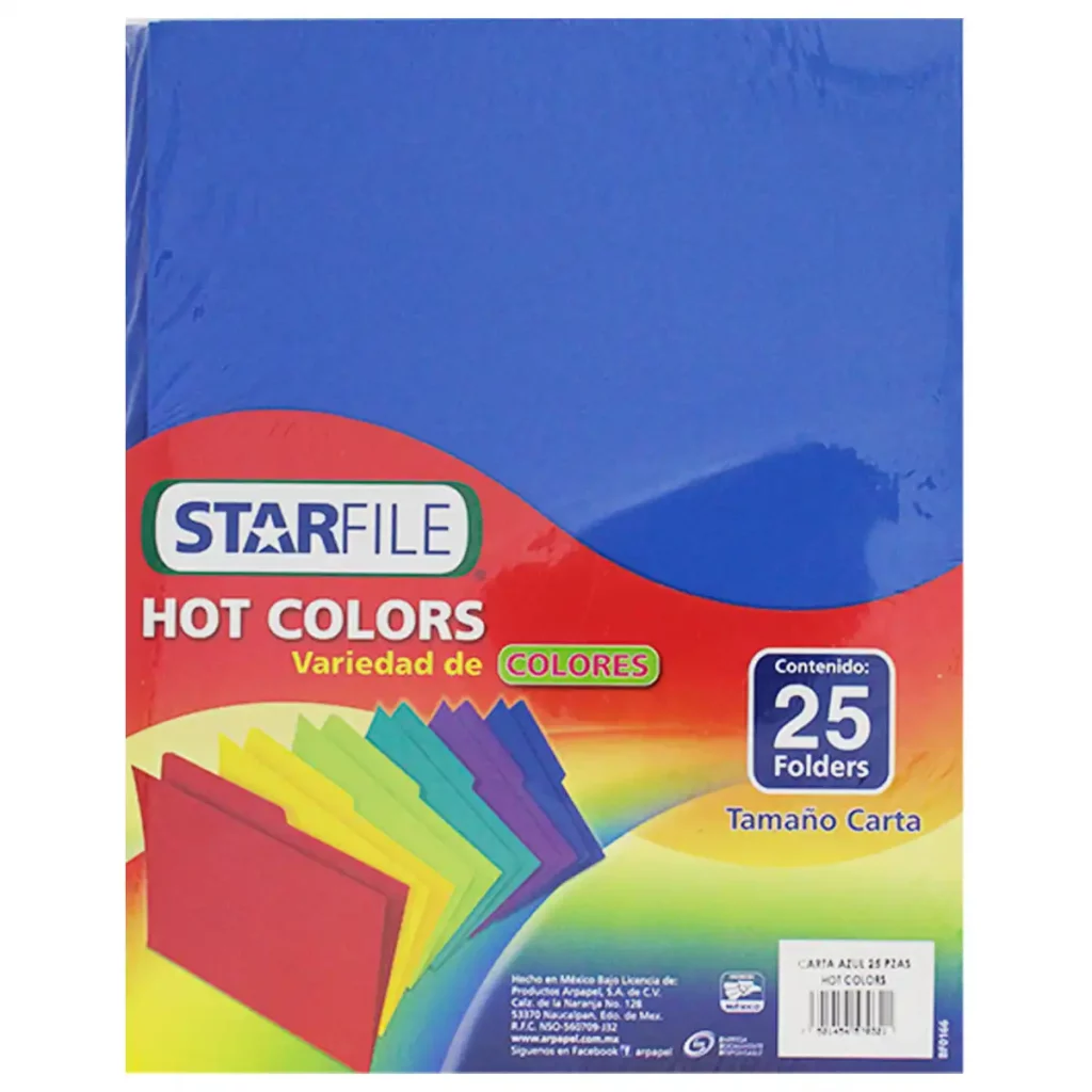 FOLDER CARTA C/25 HOT COLORS AZUL