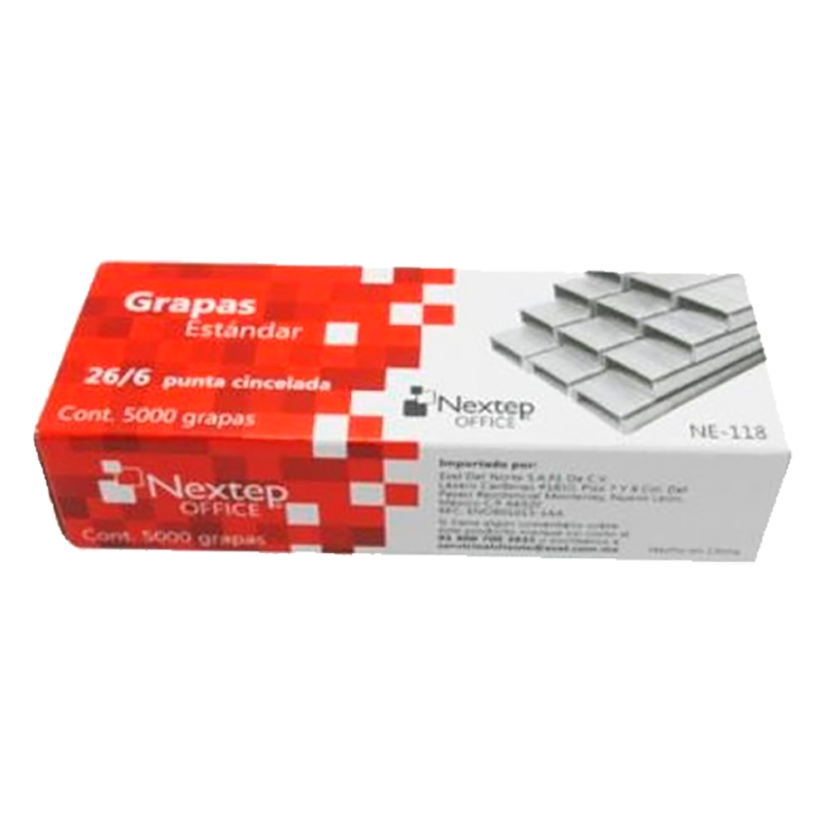 Grapas Nextep Estándar 26/6 Caja Con 5040 [NE-118]