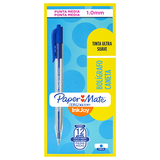 Boligrafo RT kilometrico azul punto mediano caja con 12 piezas