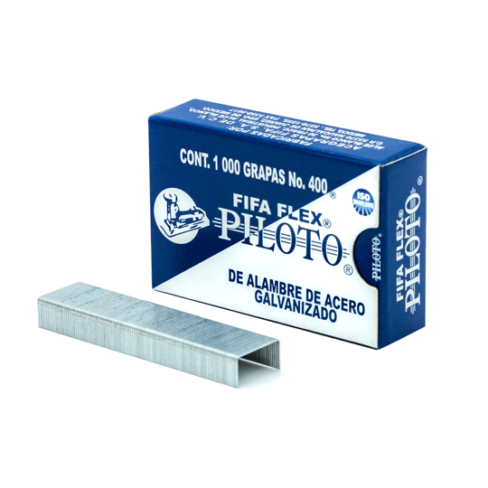 Grapas Estándar 26/6 Pilot Fifa Flex No.400 Caja con 1,000 Grapas