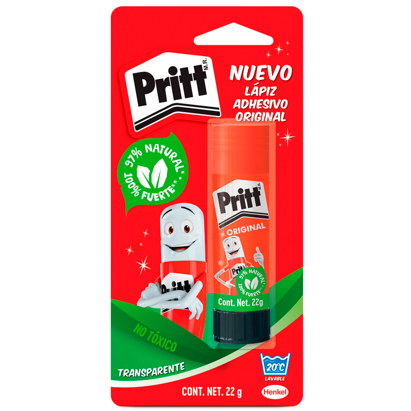 Lápiz Adhesivo Pritt Original 22 gr Blanco Barra Giratoria 