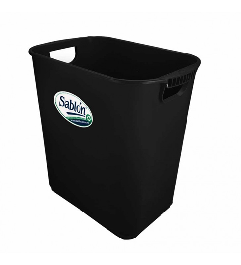 Cesto jumbo con aza Sablon color negro.