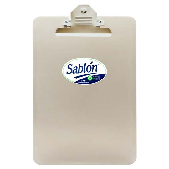 Tabla de plástico Sablón con clip metálico tamaño carta color humo