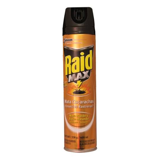 Insecticida en aerosol Raid max, cucarachas e insectos de 285ml