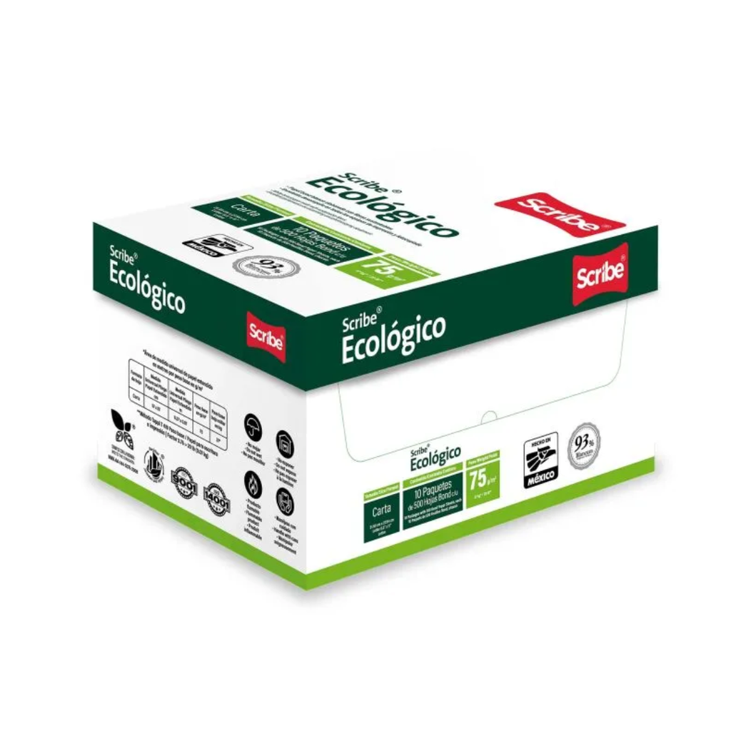 Scribe Papel Bond Ecológico Tam. Carta 5000 Hojas Blancas [7503031897111]