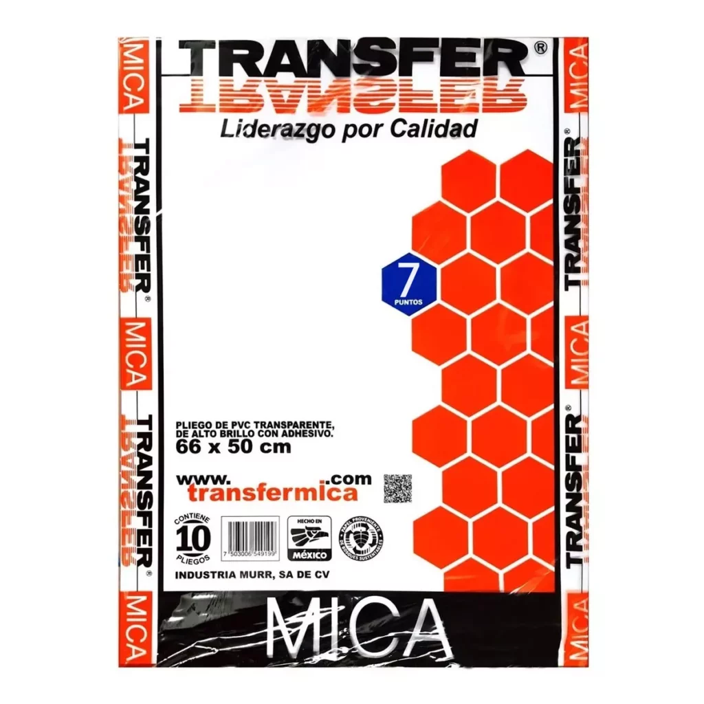 MICA ADHESIVA 7 PTS 66 X 50CMS 104GRS PAQ. C/ 10 PZ.