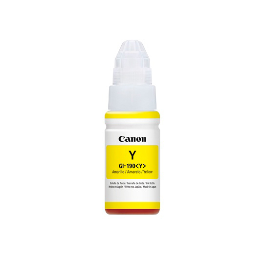 TINTA COLOR AMARILLO GI 190 Y COMPATIBLE CON PIXMA G1100 G2100 G3100