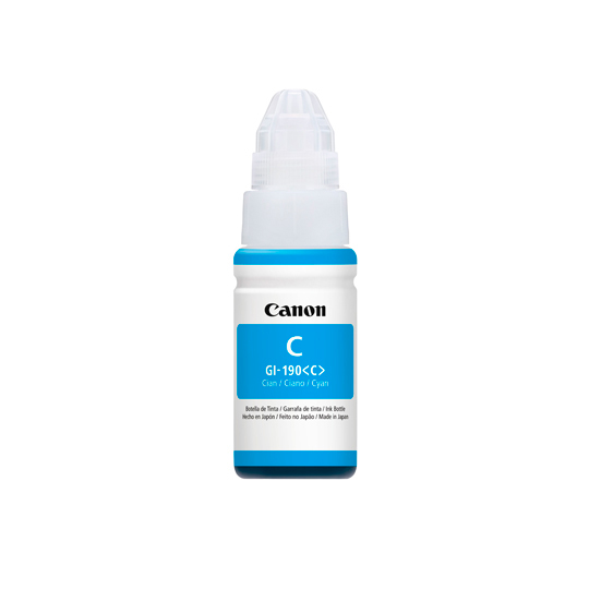 Tinta Color Cyan GI 190 Compatible Con Pixma G1100 G2100 G3100