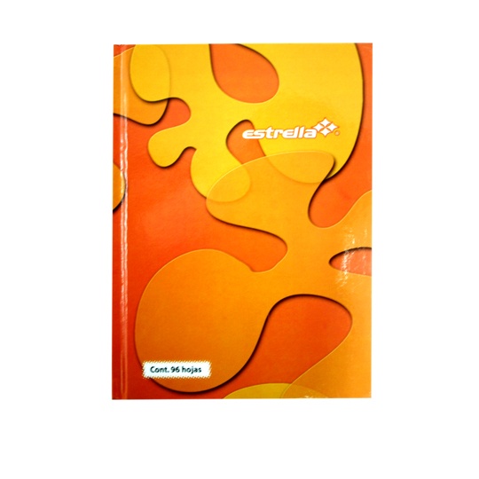 Libreta 1/4 pasta dura forma francesa Estrella raya 96 hojas
