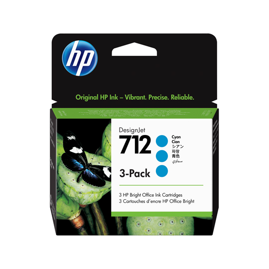 CARTUCHO DE TINTA HP DESIGNJET 712 DE 29 ML CIAN PACK DE 3