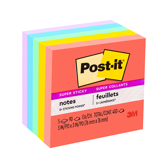 Notas adhesivas Mod. 654-5ssan Post-it Marrakesh 3x3 pulgadas, 5 blocks super st