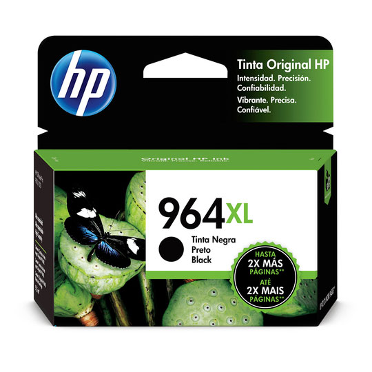 HP 964xl black original ink cartridge.