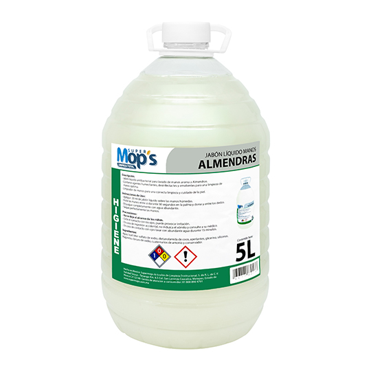 Jabon para manos Super mops aroma almendra 5 Lt.