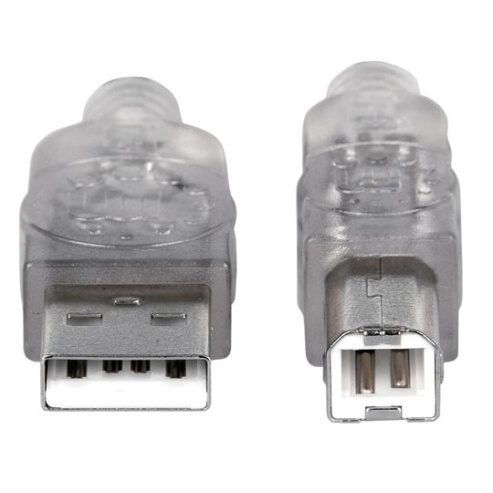 Cable Manhattan USB 2.0 Alta Velocidad 1.8m Color Plata