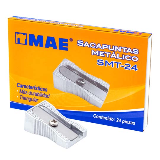 Sacapuntas metálico triangular mae caja con 24 piezas
