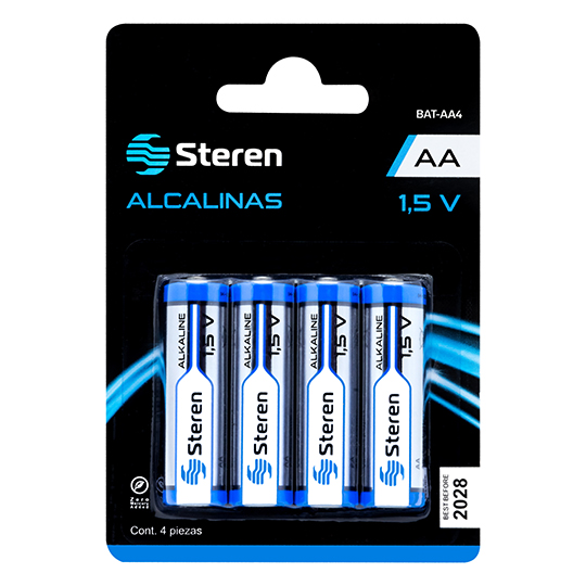 Pila alcalina AA STEREN blister de 4 pzas