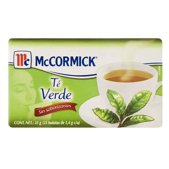 Té verde McCormick caja con 25 sobres.