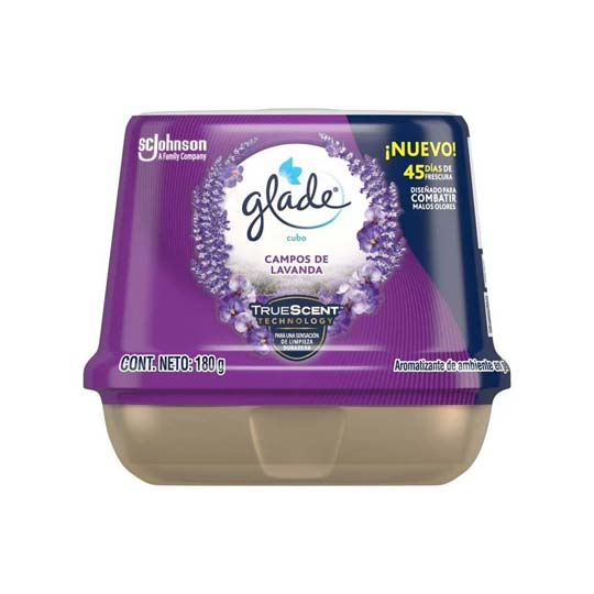Glade Cubo en Gel Aromatizante 180 gm Campos de Lavanda