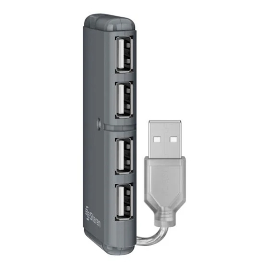 Mini Hub USB Steren Usb-520 de 4 Puertos Color Gris