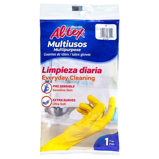 Guantes de hule Altex color rojo, N. 7.
