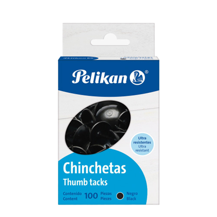 [1200017] Chincheta Pelikan Color Negro C/100