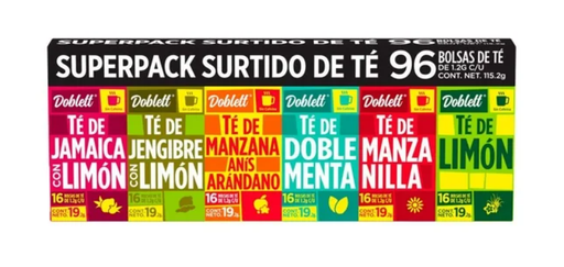 [980015142] Surtido de Té Doblett 6 Sabores 96 pzas