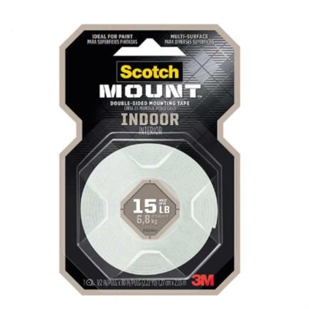 [70009118079] Cinta de Montaje 3M Doble Cara 110H para Interiores 1.27cm X 2m