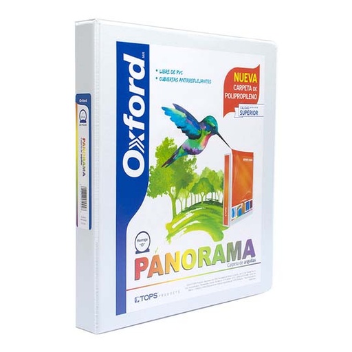 [ESS-CAR-PP01004] Carpeta panorámica Oxford carta blanca herraje de 1 pulgada "O"