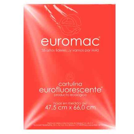 [EF0036] CARTULINA EUROMAC FLUORESCEMTE ROJO 47.5X66CM  C/10