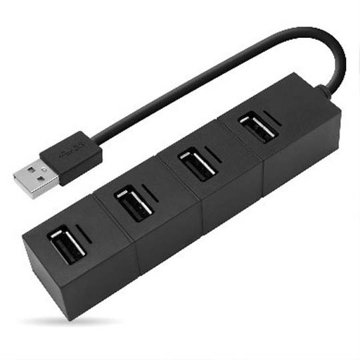 [180727-2] Hub Brobotix USB v2.0 de 4 puertos largenegro