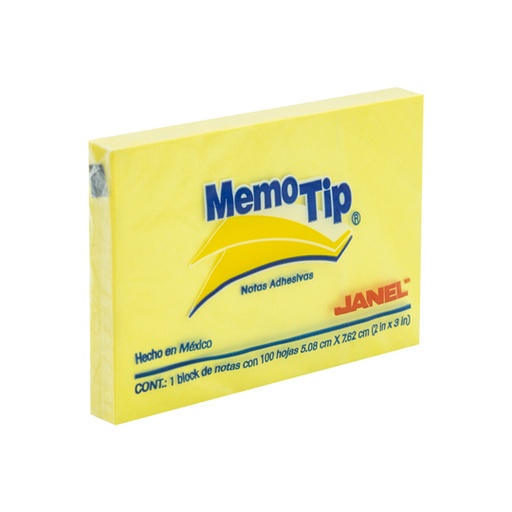 [JAN-PST-0203104] Notas Adhesivas Memo Tip Amarillo 2x3 Pulga 1 Block Con 100 Hojas
