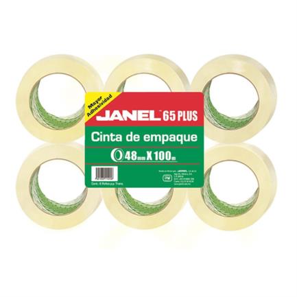 [654810700] CINTA JANEL EMPAQUE TRANSP .048X100MTS PAQ C/6