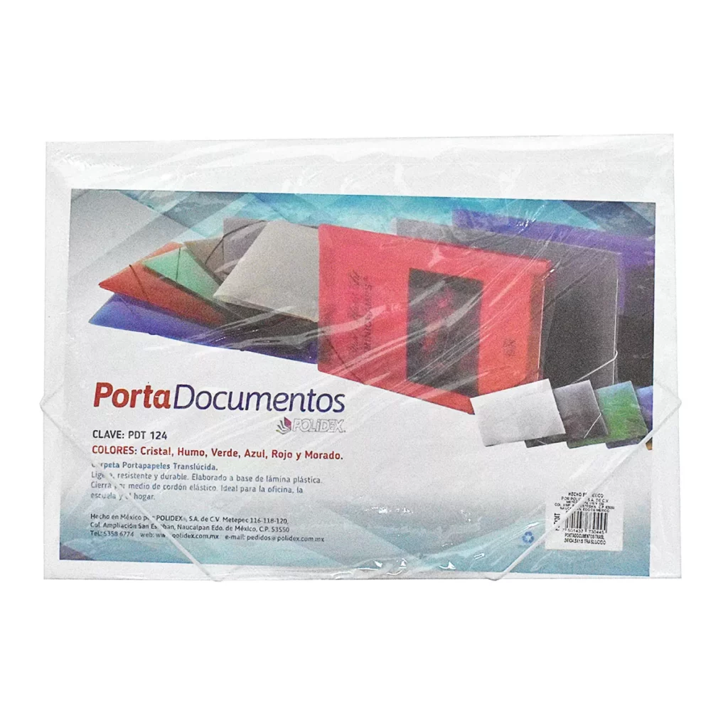 [292091247] PORTADOCUMENTOS OFICIO TRASLUCIDO PDT124 CRISTAL ATADO DE 2 PZAS.