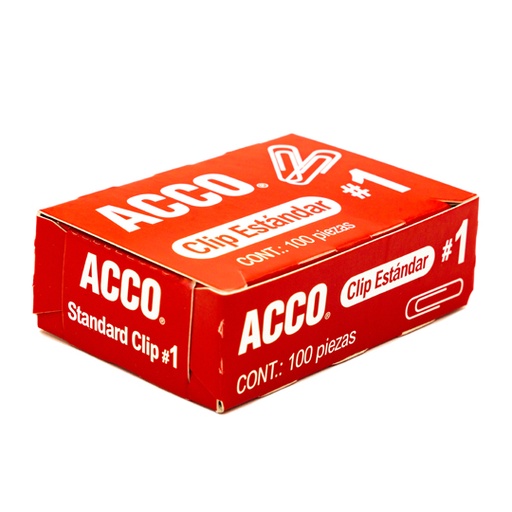 [ETPAPE0000485] Clip estándar no. 1 ACCO capacidad hasta25 hojas