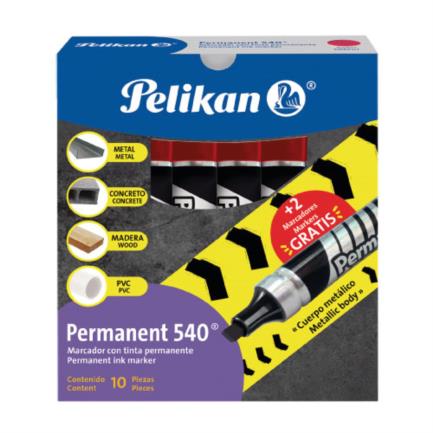[30260003] Marcador Pelikan Permanente 540 Color Rojo C/10 Pzas