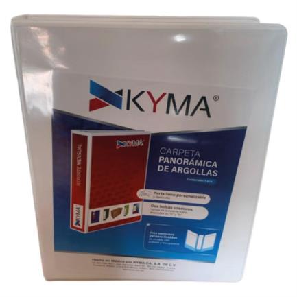 [CPKCBHO-150-BCOF] Carpeta Panorámica Kyma de Vinil Tamaño Oficio 1 1/2" Aro en "O" Blanca