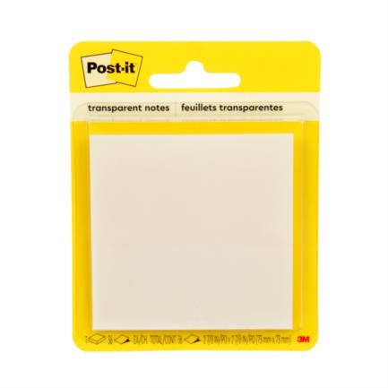 [70007057071] Notas Adhesivas 3M Post It 2.8x2.8" Transparente 1 Block C/36 Hojas Blister