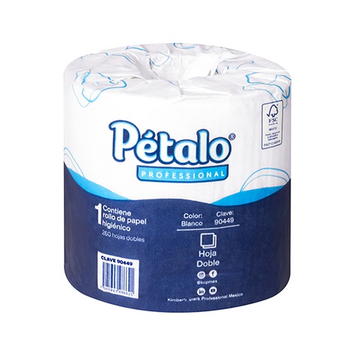 [90449] Papel Higiénico blanco Petalo, colchon c/ 96 rollos 260 hjs dobles