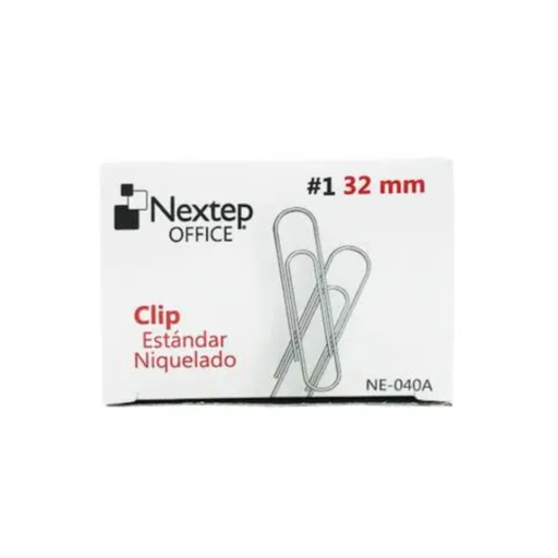 [NE-040A] Clips Estándar Nextep Niquelado #1 32mm, 10 Paquetes C/100 Clips C/U [NE-040A] 